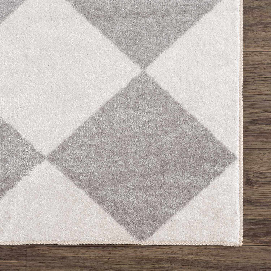 Ulric Modern Geometrical Gray And Ivory Washable Rug - The Rug Decor