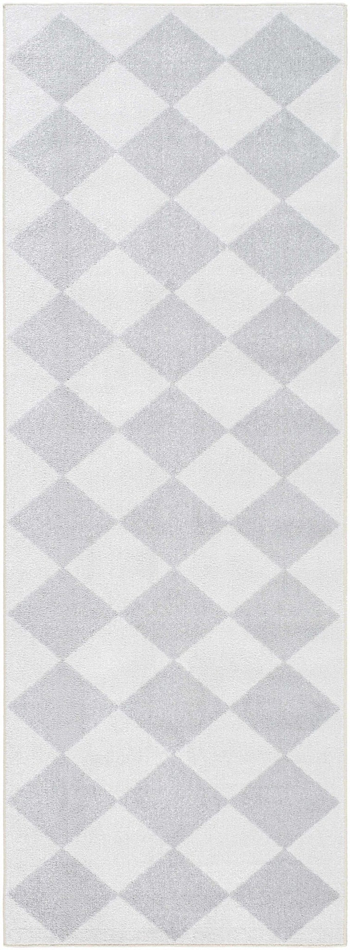 Ulric Modern Geometrical Gray And Ivory Washable Rug - The Rug Decor