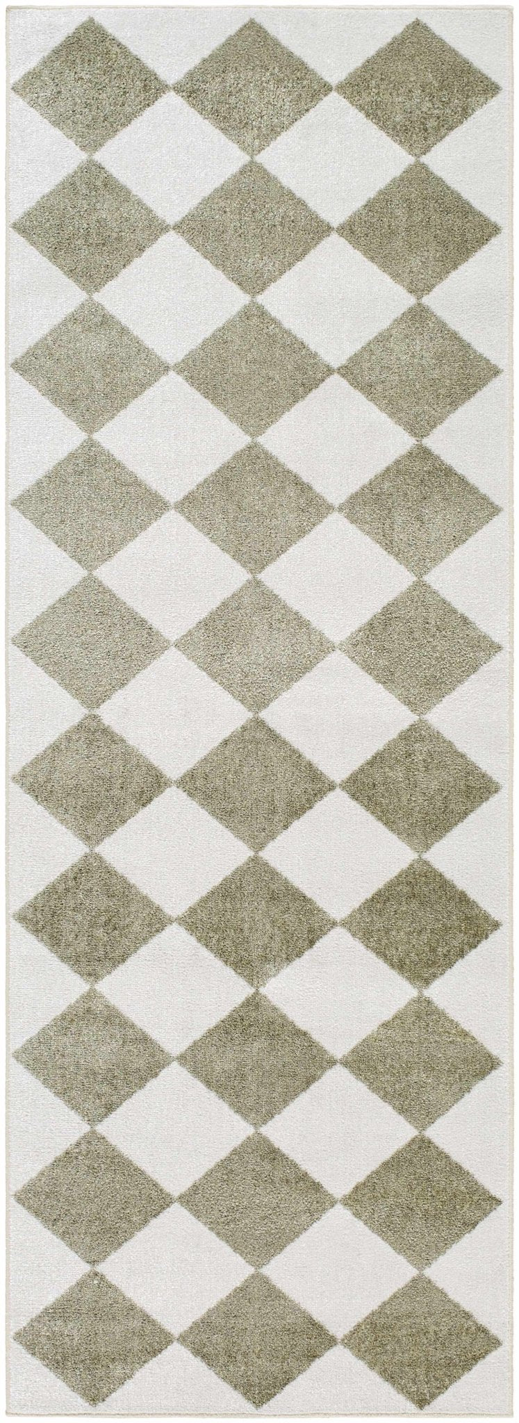 Ulric Modern Geometrical Green And Ivory Washable Rug - The Rug Decor