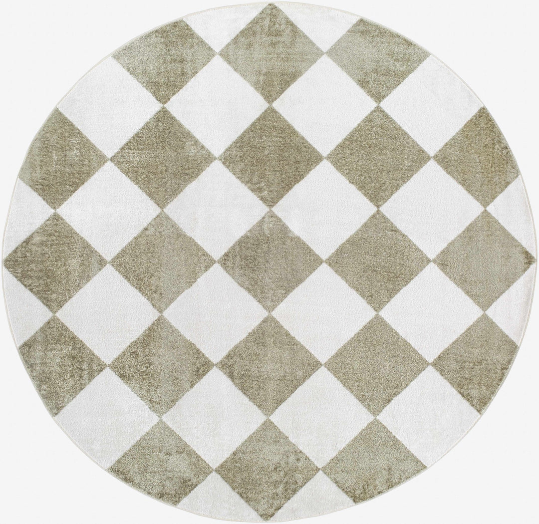 Ulric Modern Geometrical Green And Ivory Washable Rug - The Rug Decor