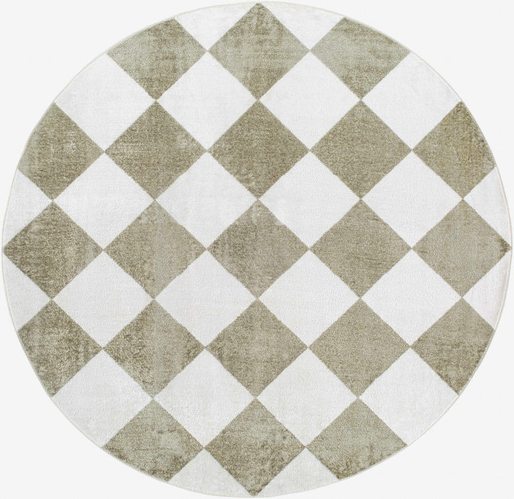 Ulric Modern Geometrical Green And Ivory Washable Rug - The Rug Decor