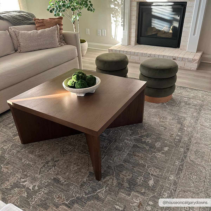 Ulubey Gray Traditional Medallion Design Area Rug - The Rug Decor
