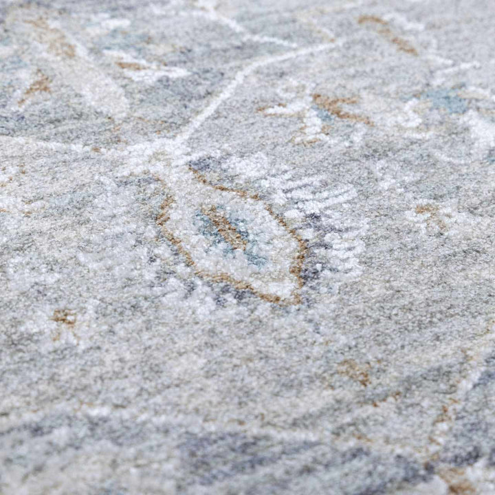Ulubey Gray Traditional Medallion Design Area Rug - The Rug Decor