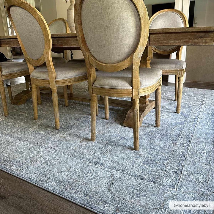 Ulubey Gray Traditional Medallion Design Area Rug - The Rug Decor