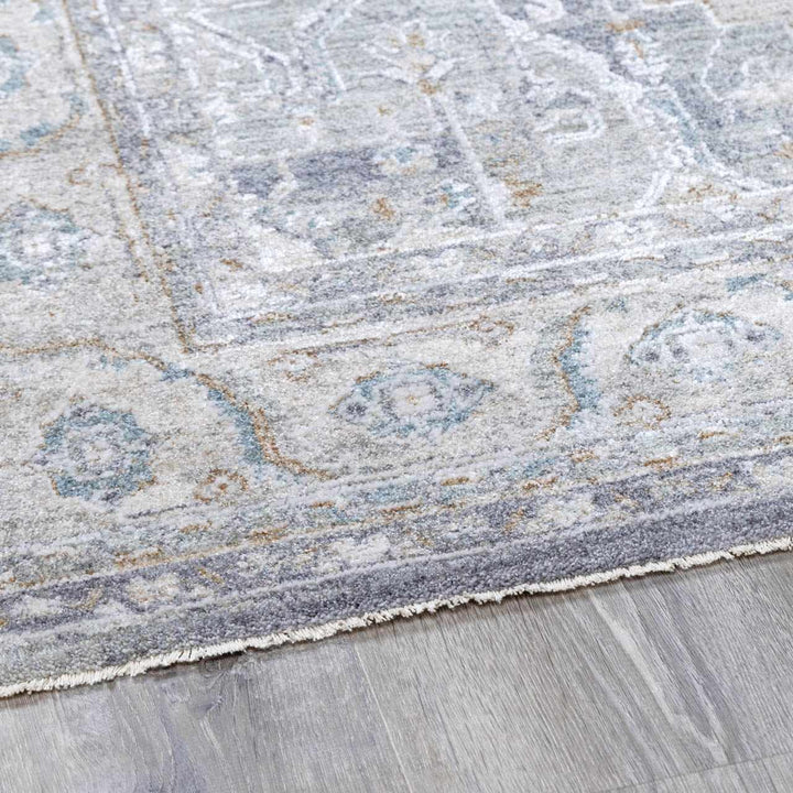 Ulubey Gray Traditional Medallion Design Area Rug - The Rug Decor