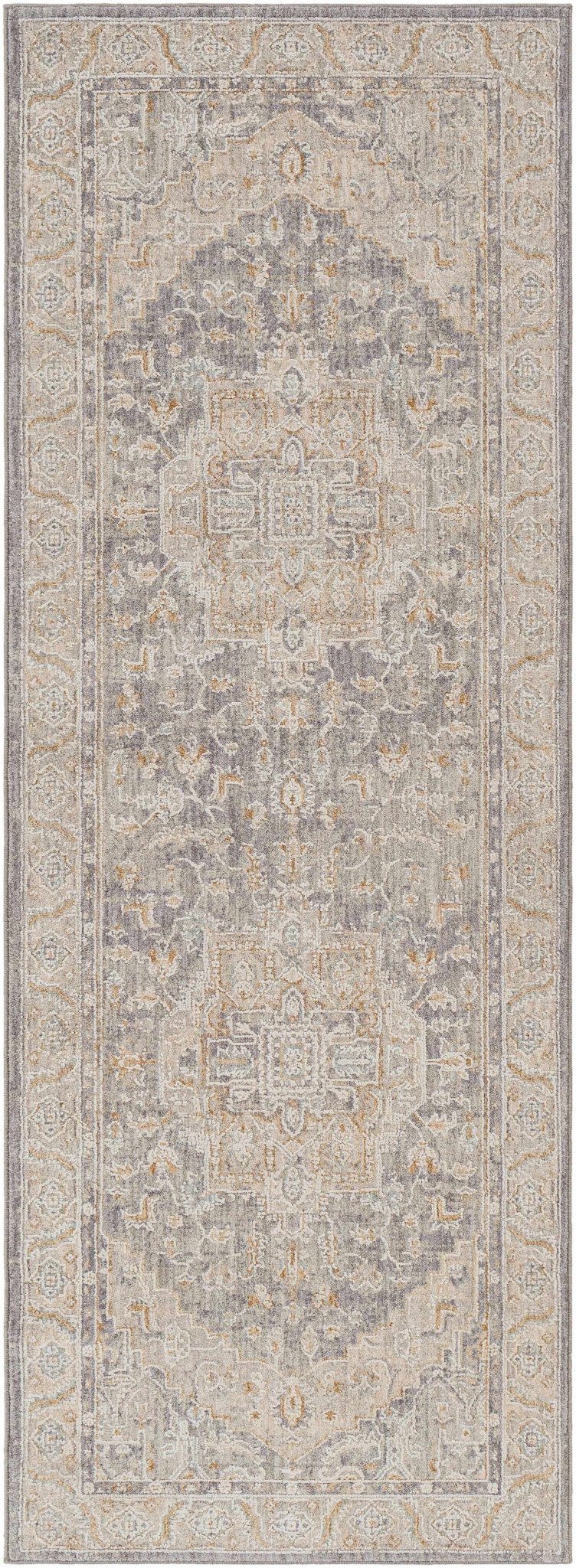 Ulubey Gray Traditional Medallion Design Area Rug - The Rug Decor