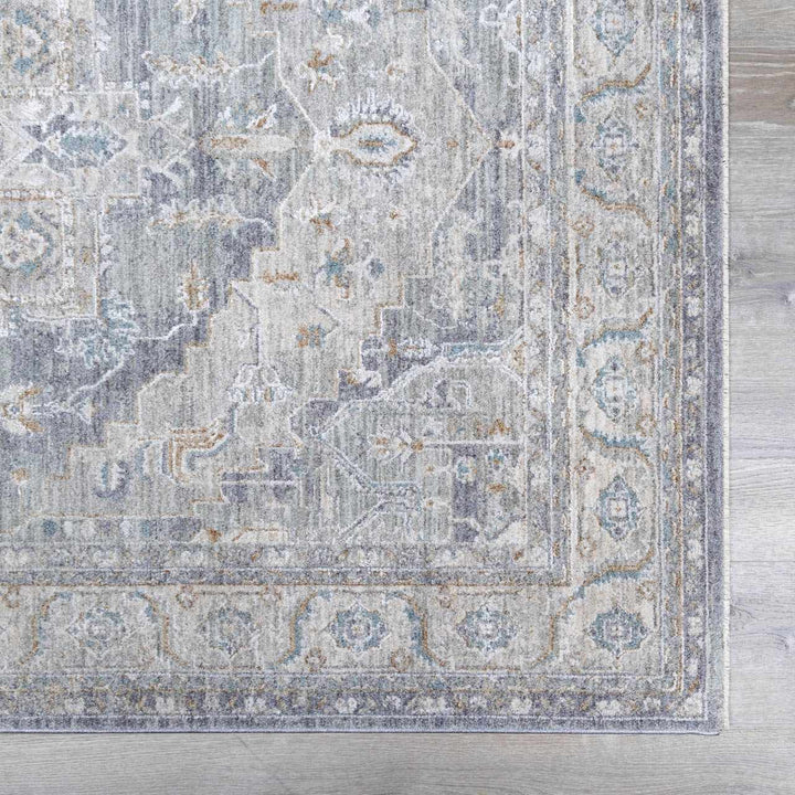 Ulubey Gray Traditional Medallion Design Area Rug - The Rug Decor
