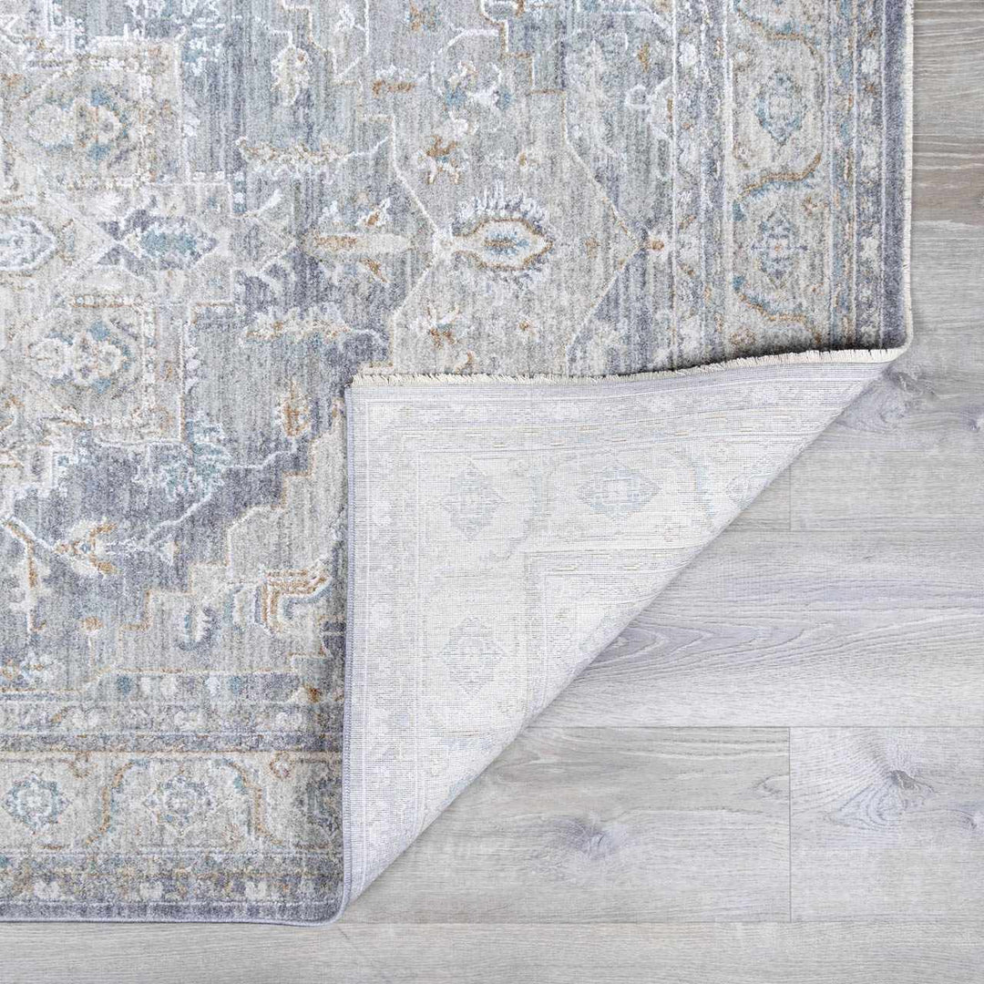 Ulubey Gray Traditional Medallion Design Area Rug - The Rug Decor