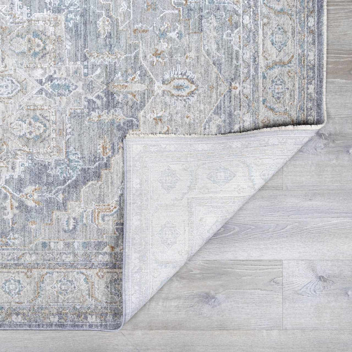 Ulubey Gray Traditional Medallion Design Area Rug - The Rug Decor