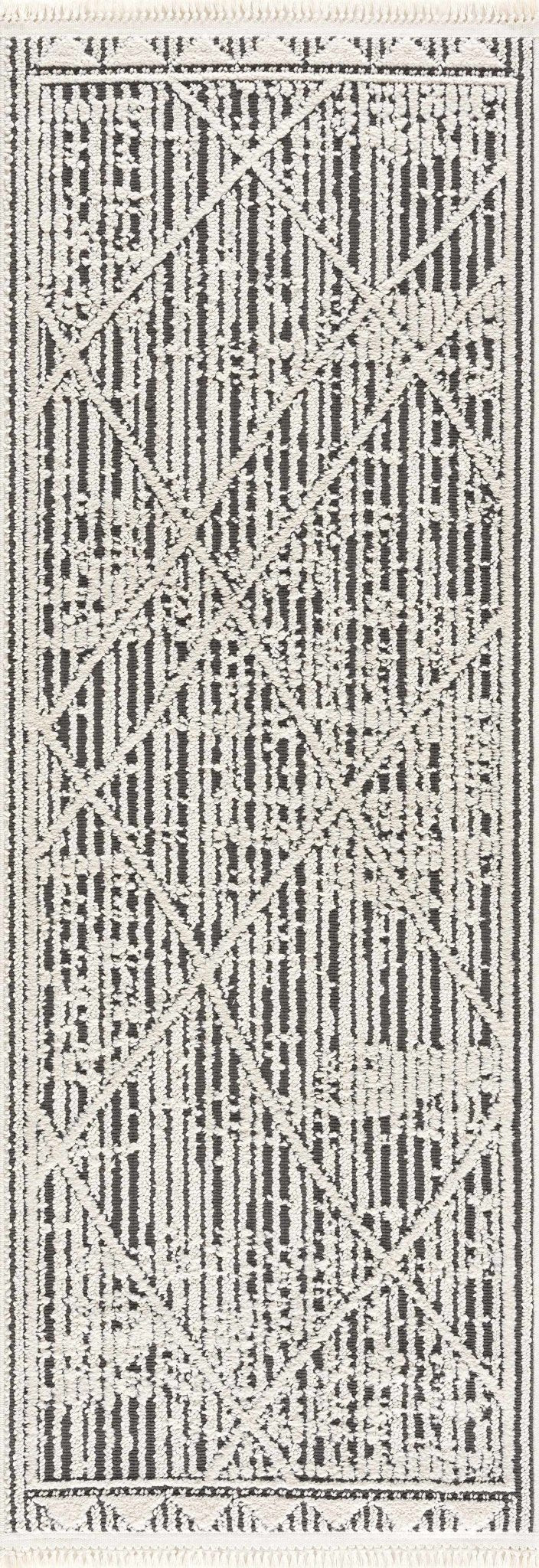 Umay Contemporary Geometrical Ivory And Black Rug - The Rug Decor