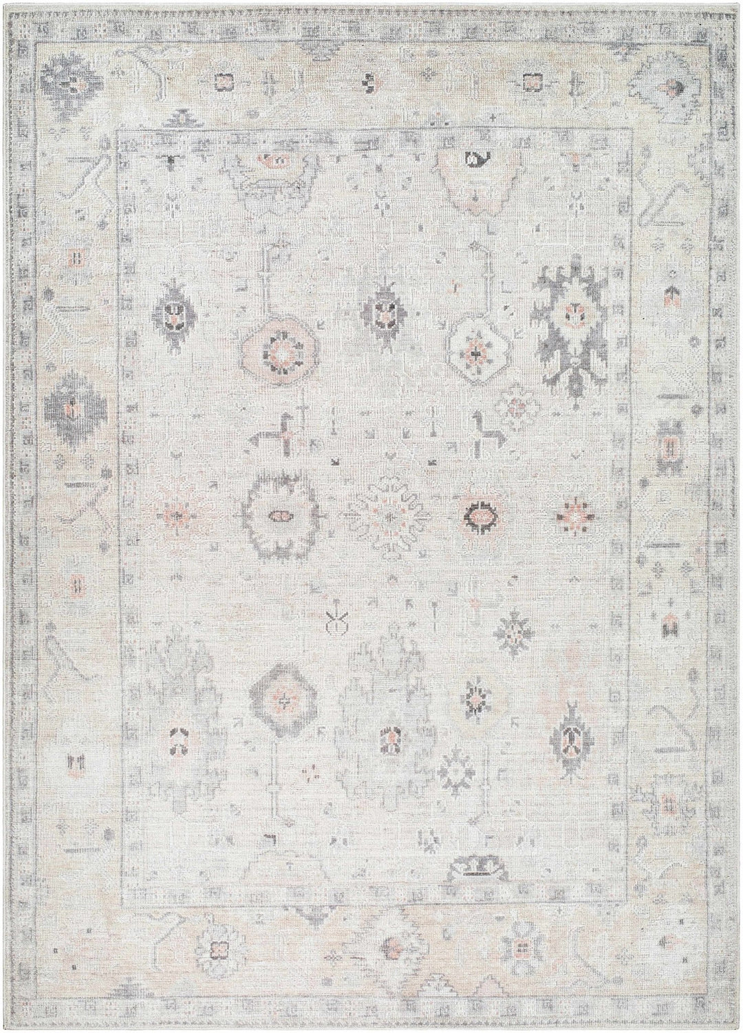 Umeko Traditional Style Gray And Ivory Area Rug - The Rug Decor