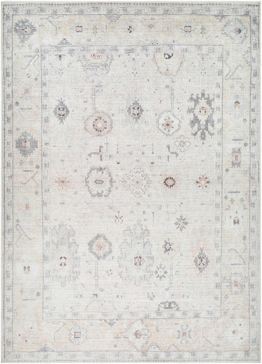 Umeko Traditional Style Gray And Ivory Area Rug - The Rug Decor