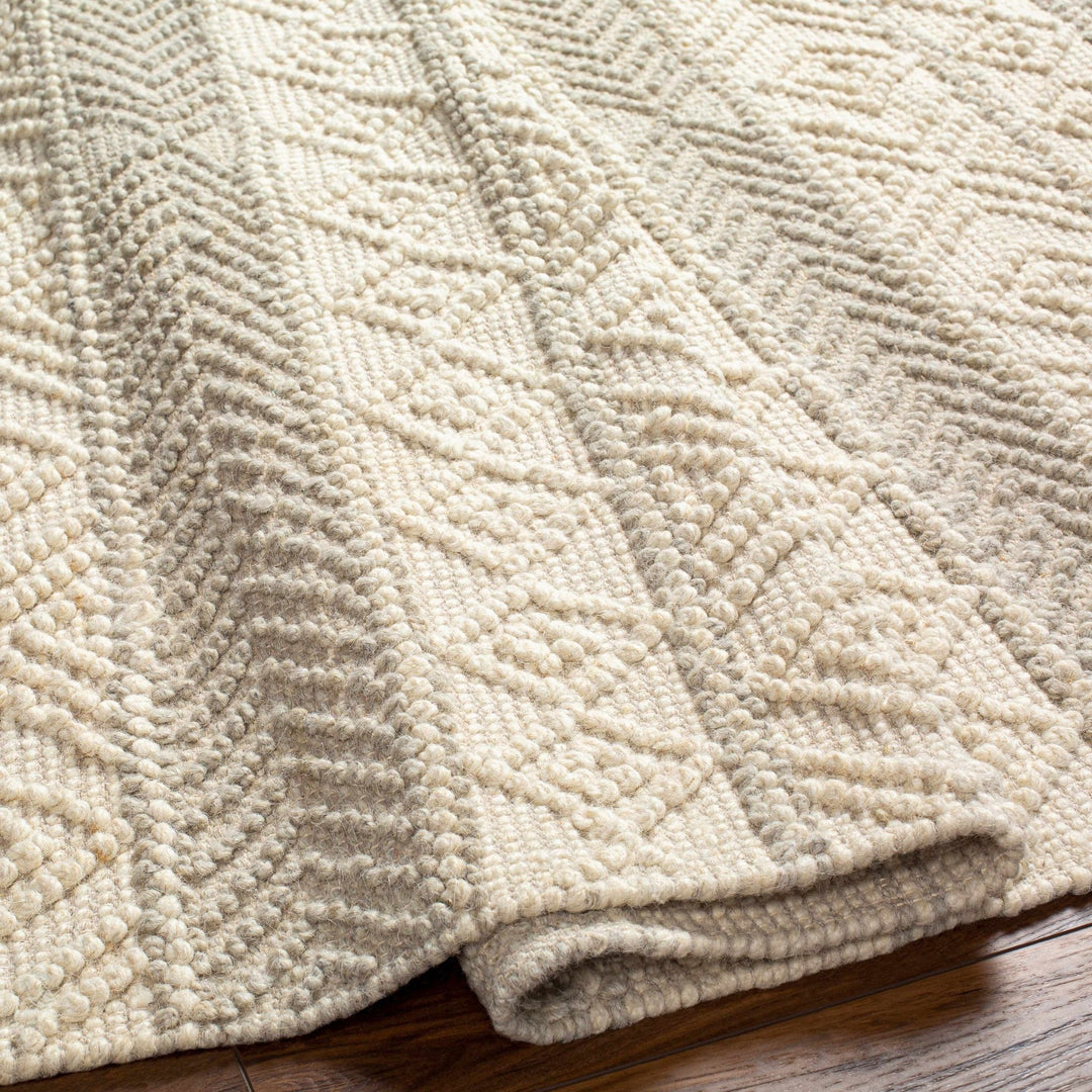 Ummi Contemporary Beige and Ivory Hand Woven Wool Rug - The Rug Decor