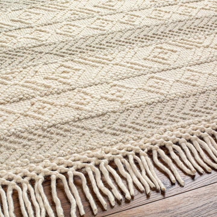 Ummi Contemporary Beige and Ivory Hand Woven Wool Rug - The Rug Decor