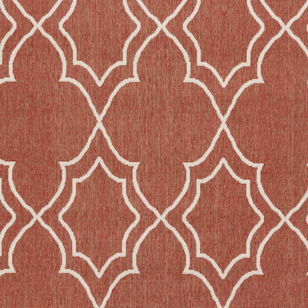Unique Traditional Style Rust & Beige Lattice Trellis Outdoor Rug - The Rug Decor