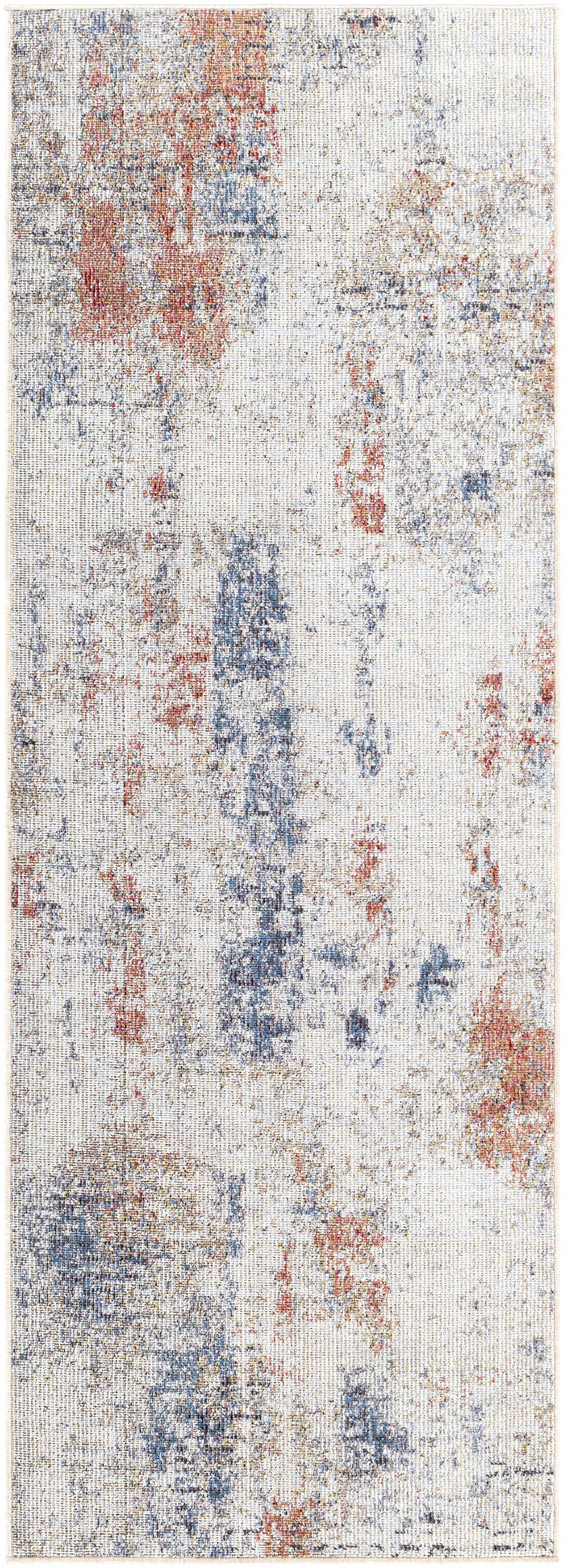 Upminster Ivory And Rust Modern Abstract Design Outdoor Area Rug