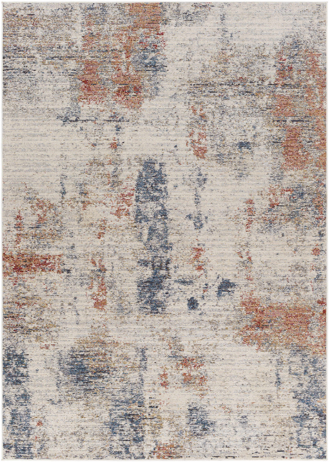 Upminster Ivory And Rust Modern Abstract Design Outdoor Area Rug