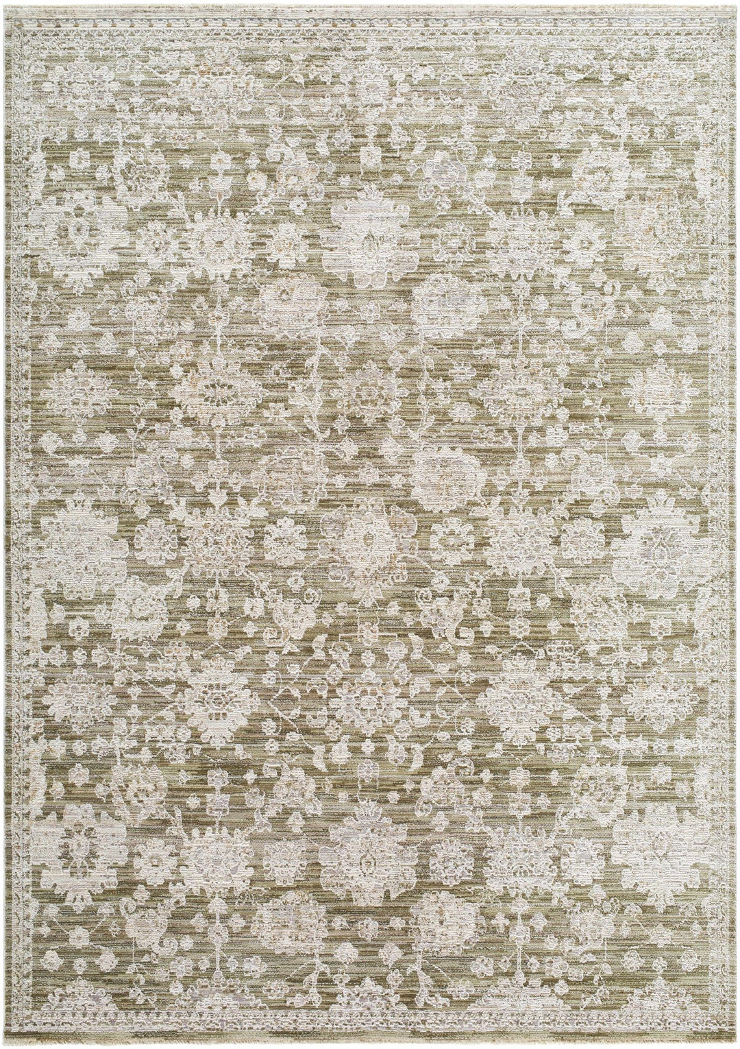 Urara Traditional Floral Design Beige And Green Area Rug - The Rug Decor
