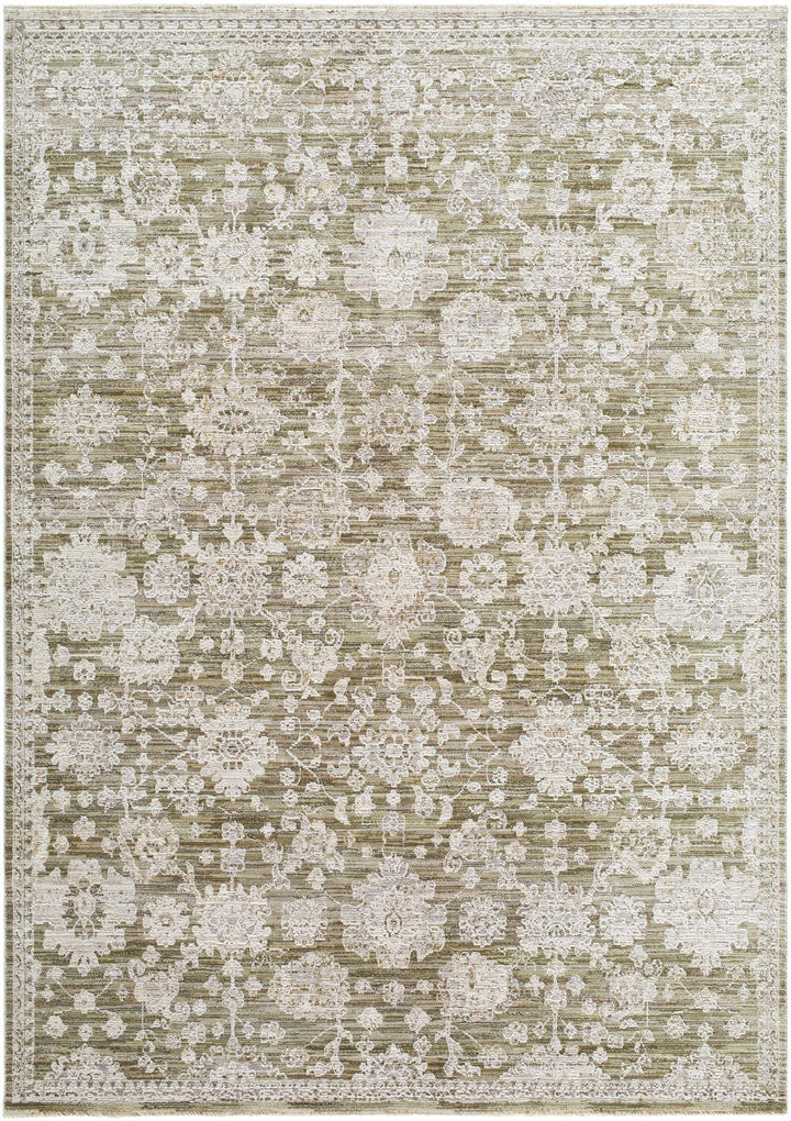 Urara Traditional Floral Design Beige And Green Area Rug - The Rug Decor