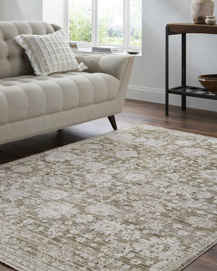 Urara Traditional Floral Design Beige And Green Area Rug - The Rug Decor