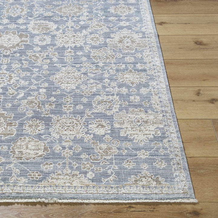 Urara Traditional Style Blue And Cream Area Rug - The Rug Decor