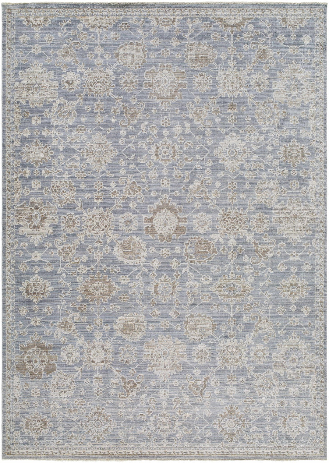 Urara Traditional Style Blue And Cream Area Rug - The Rug Decor