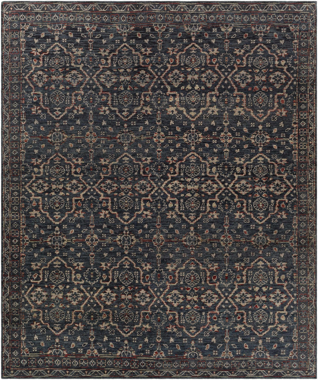 Urbancrest Charcoal And Beige Traditional Style Hand Knotted Area Rug - The Rug Decor
