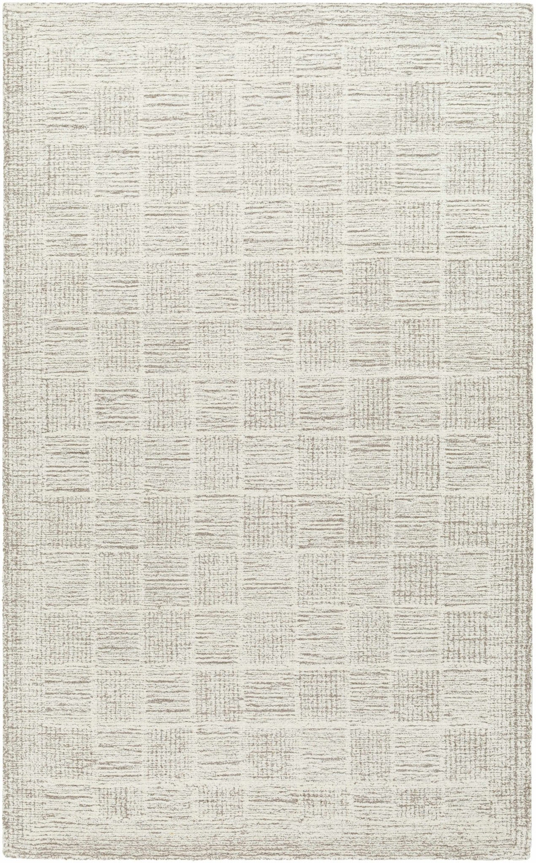 Urian Modern Checkered Pattern Ivory Hand Tufted Wool Area Rug - The Rug Decor