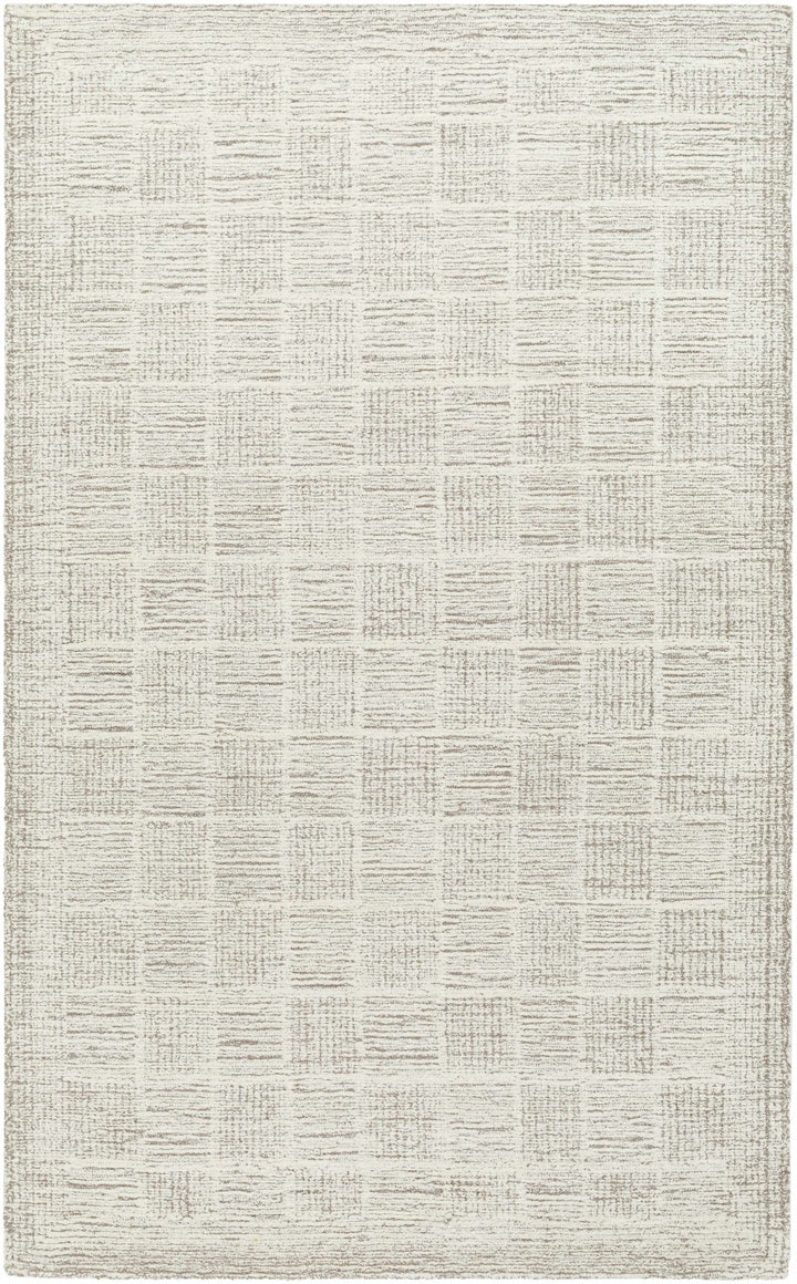 Urian Modern Checkered Pattern Ivory Hand Tufted Wool Area Rug - The Rug Decor