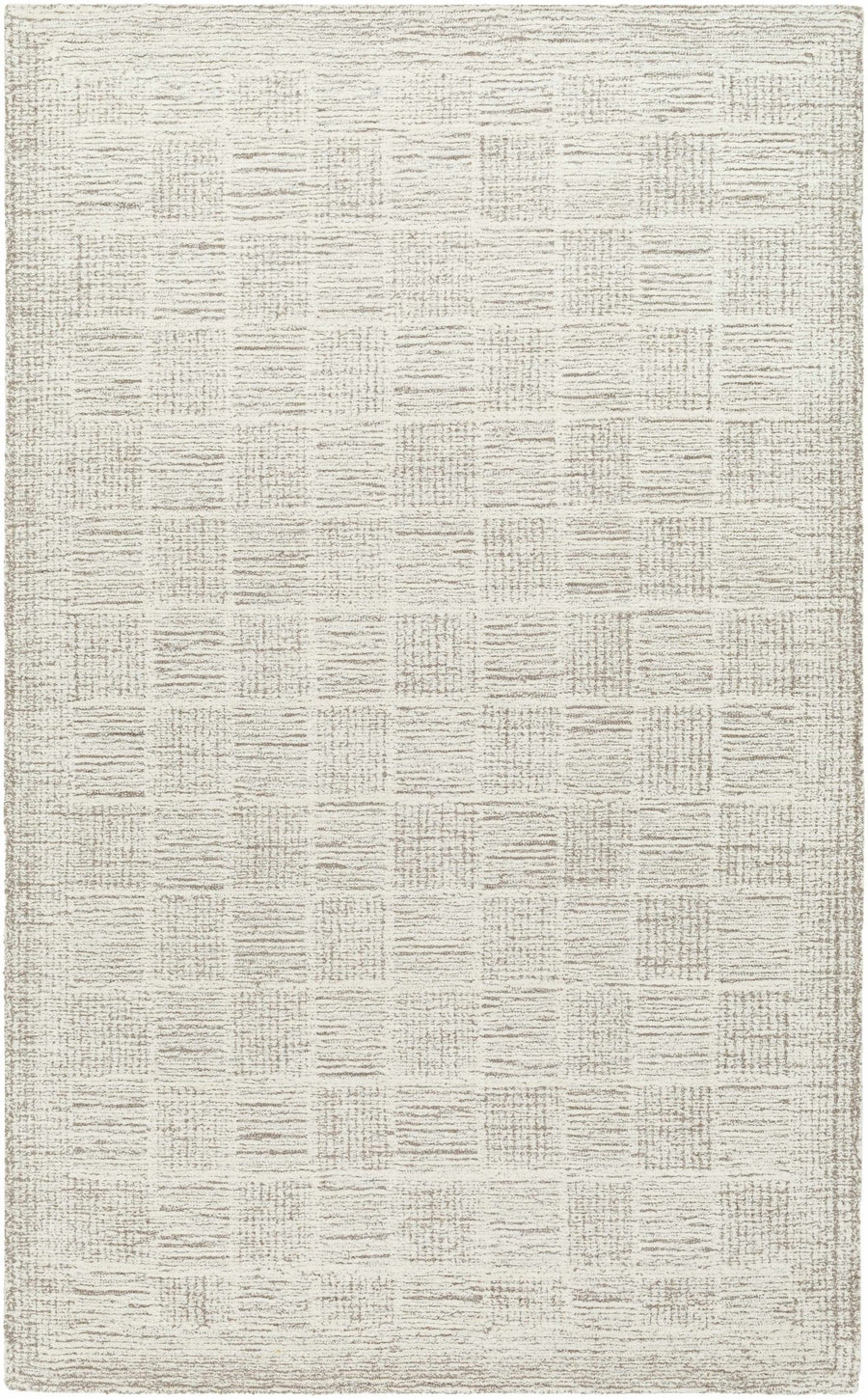 Urian Modern Checkered Pattern Ivory Hand Tufted Wool Area Rug - The Rug Decor