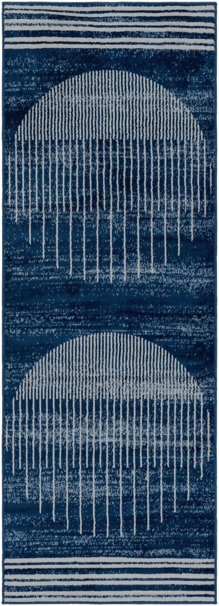 Urja Contemporary Geometric Design Navy And Ivory Rug - The Rug Decor