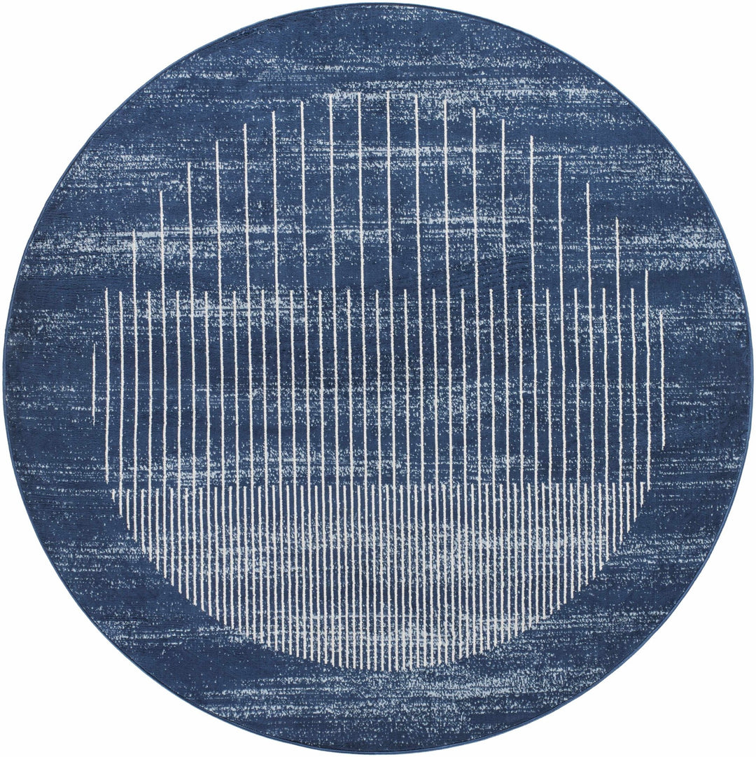 Urja Contemporary Geometric Design Navy And Ivory Rug - The Rug Decor