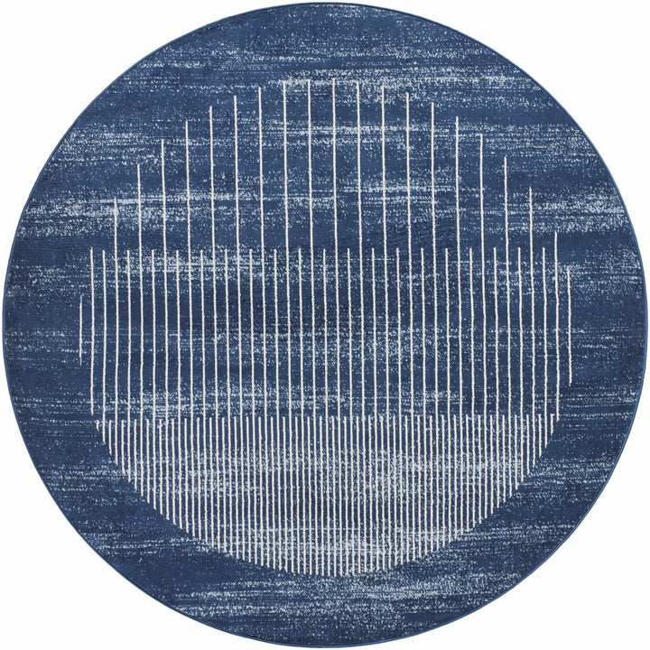 Urja Contemporary Geometric Design Navy And Ivory Rug - The Rug Decor