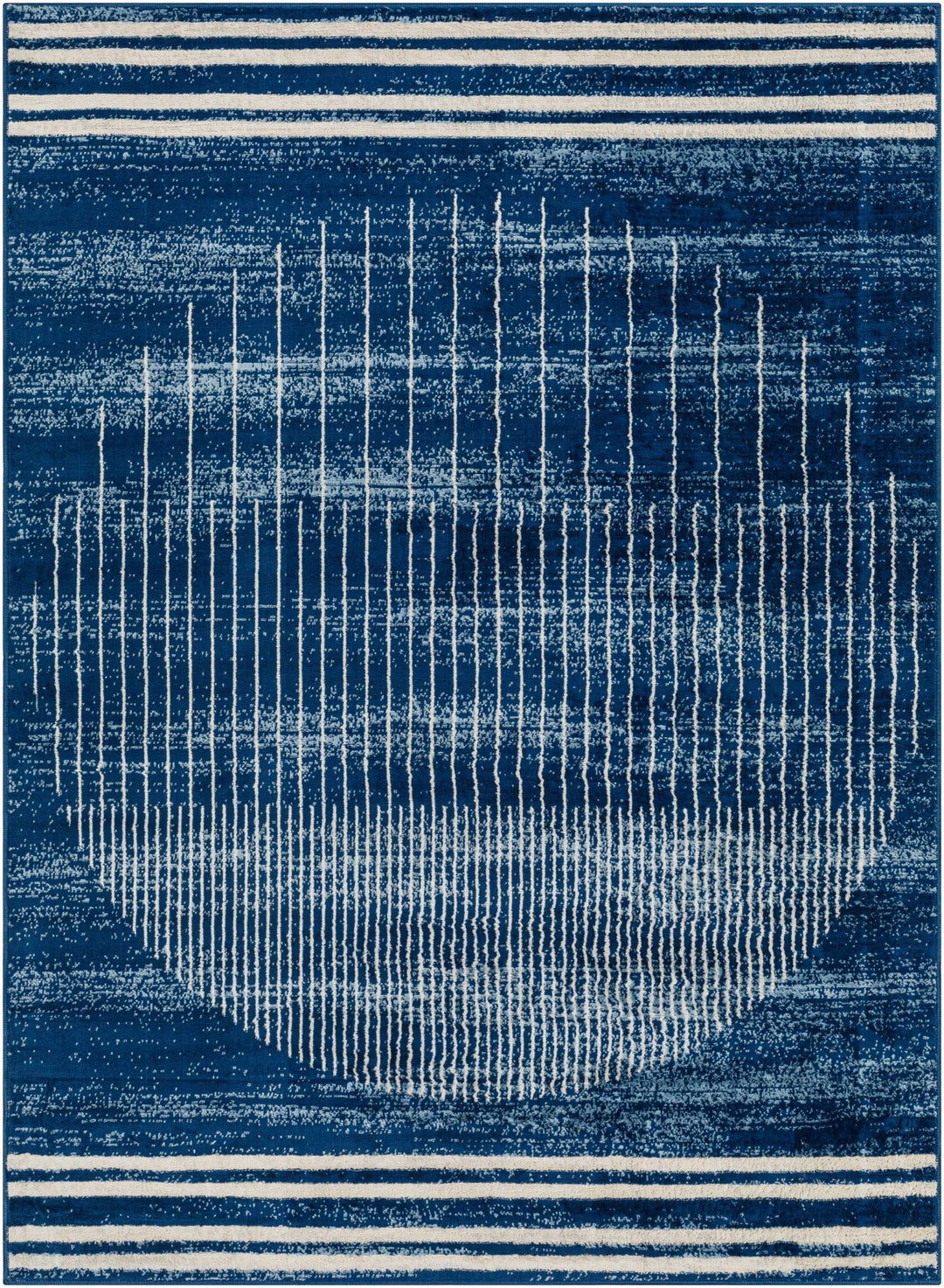 Urja Contemporary Geometric Design Navy And Ivory Rug - The Rug Decor