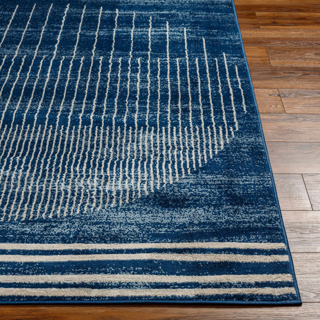 Urja Contemporary Geometric Design Navy And Ivory Rug - The Rug Decor