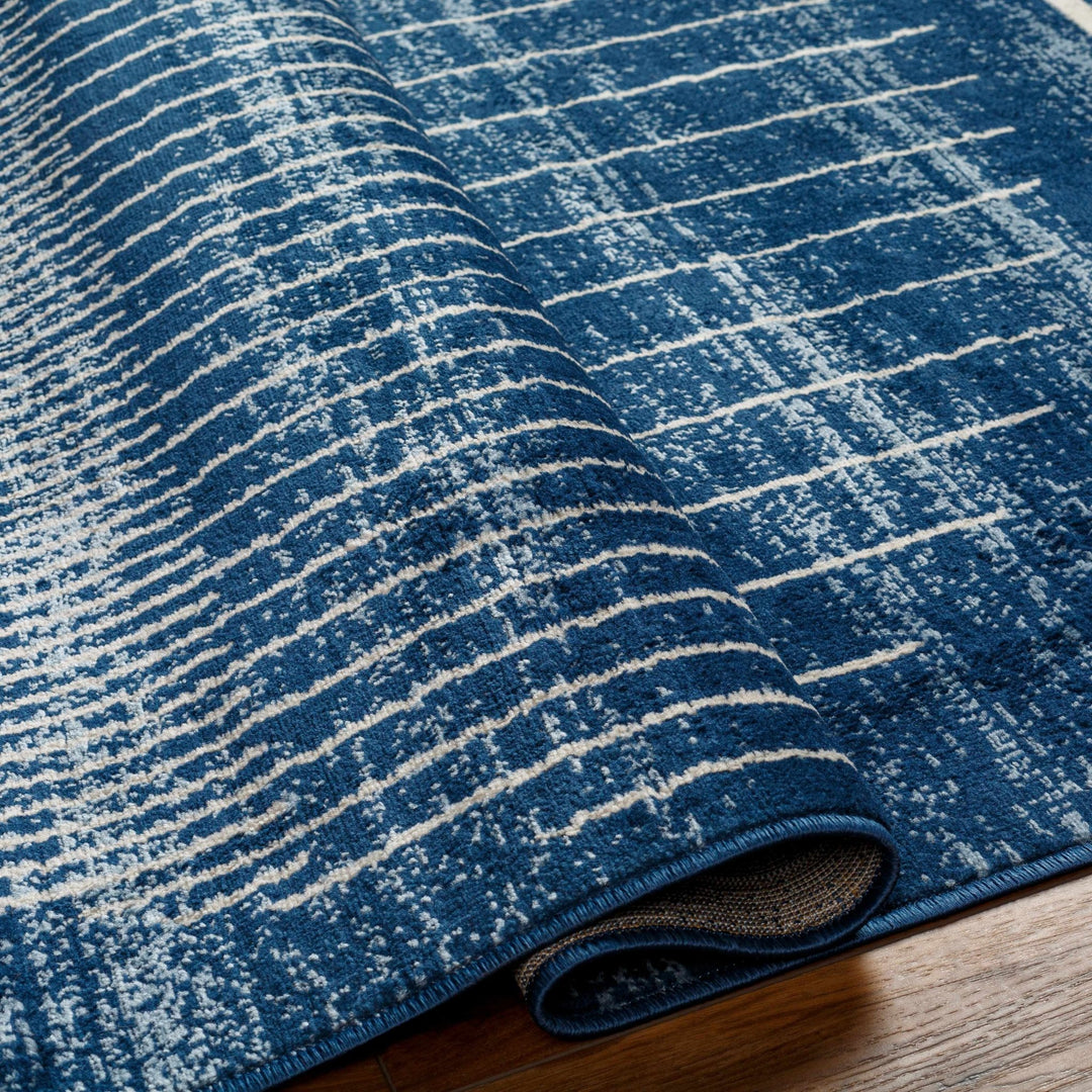 Urja Contemporary Geometric Design Navy And Ivory Rug - The Rug Decor
