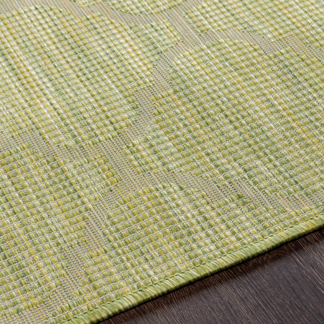 Urraween Modern Geometrical Design Green Outdoor Area Rug