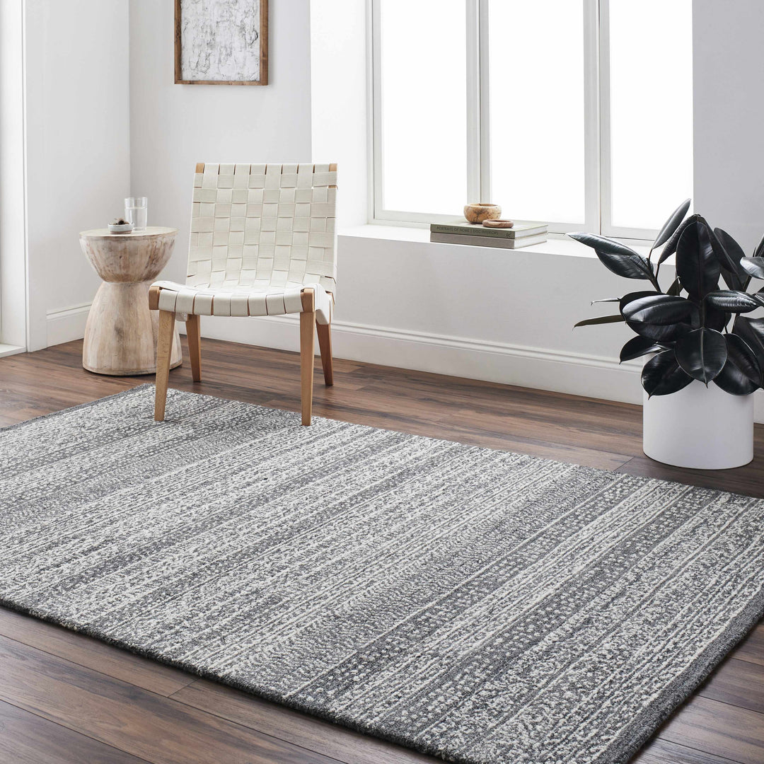 Urvi Charcoal Contemporary Style Hand Tufted Area Rug