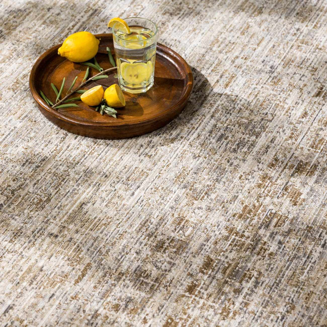 Uzuri Vintage style Beige Machine Woven Washable Rug - The Rug Decor