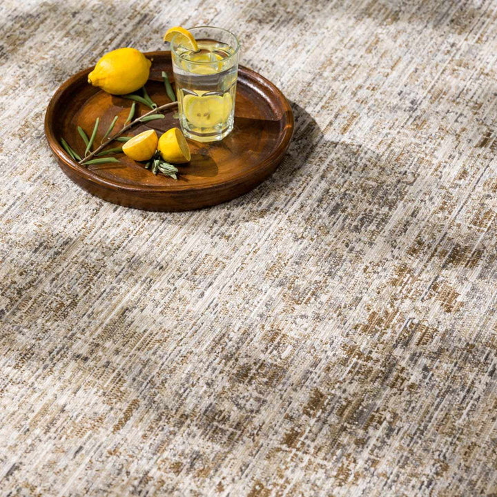 Uzuri Vintage style Beige Machine Woven Washable Rug - The Rug Decor
