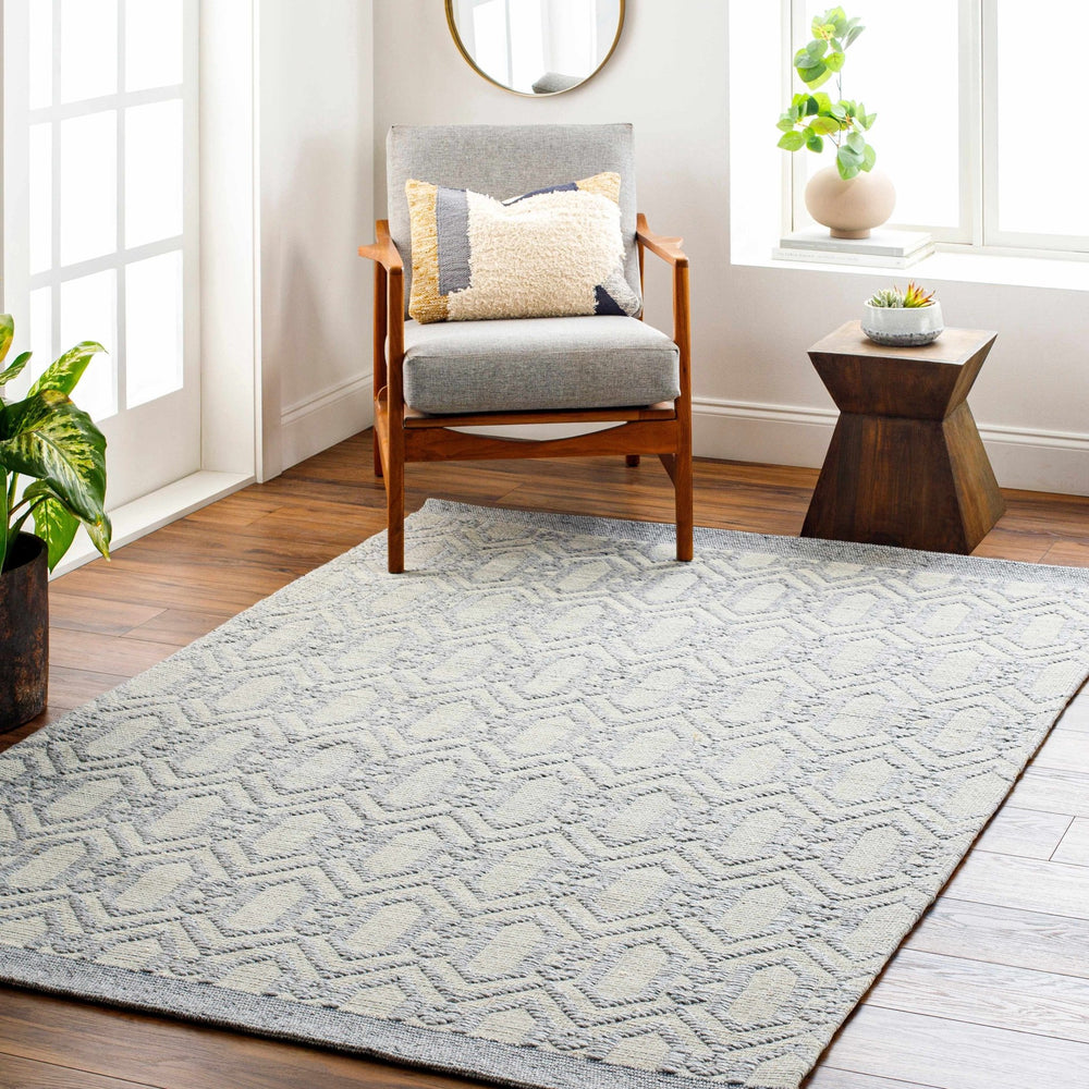 Vahe Contemporary Geometrical Gray Area Rug - The Rug Decor