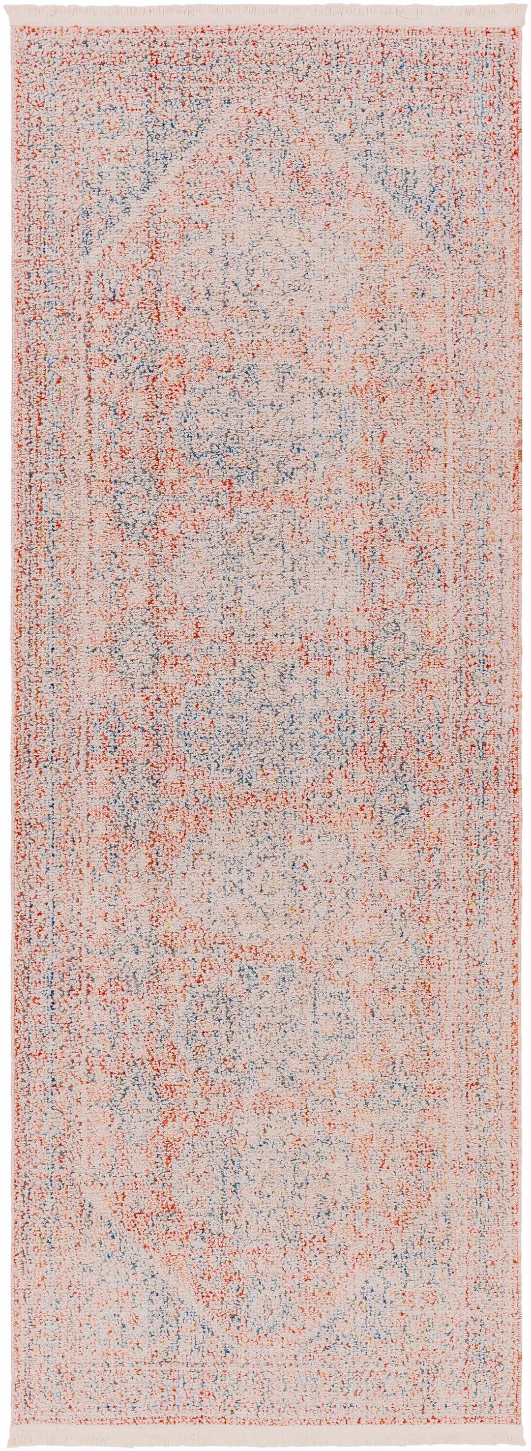 Vahn Traditional Style Rust And Blue Polyester Area Rug