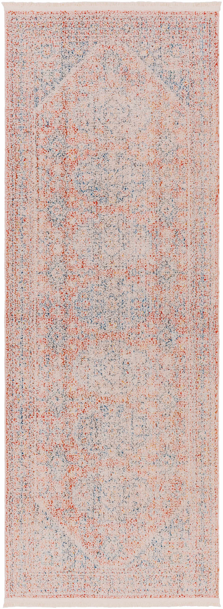 Vahn Traditional Style Rust And Blue Polyester Area Rug