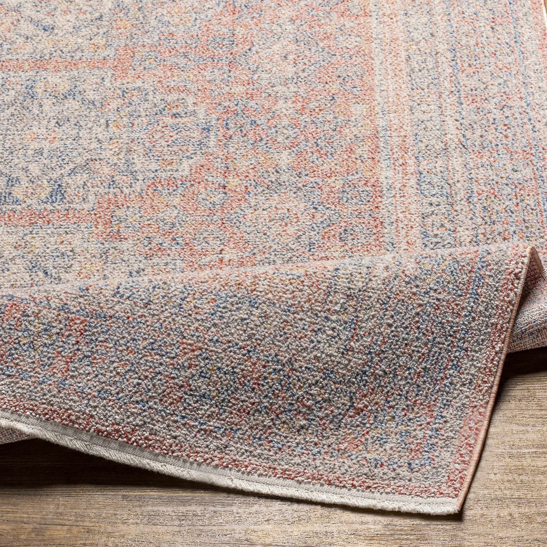 Vahn Traditional Style Rust And Blue Polyester Area Rug