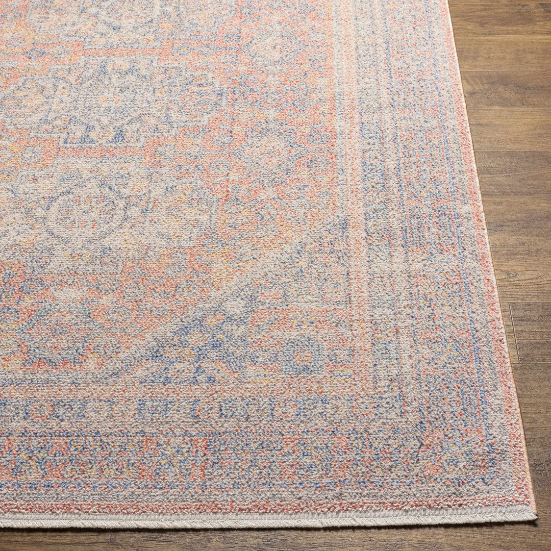 Vahn Traditional Style Rust And Blue Polyester Area Rug