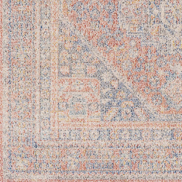 Vahn Traditional Style Rust And Blue Polyester Area Rug