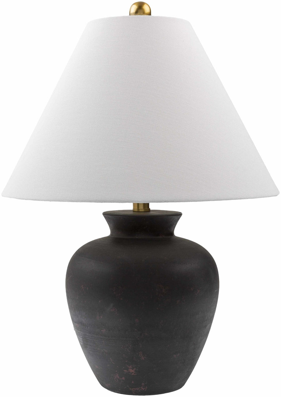 Valderrey Black Ceramic Table Lamp | Southwestern Accent Lighting - The Rug Decor