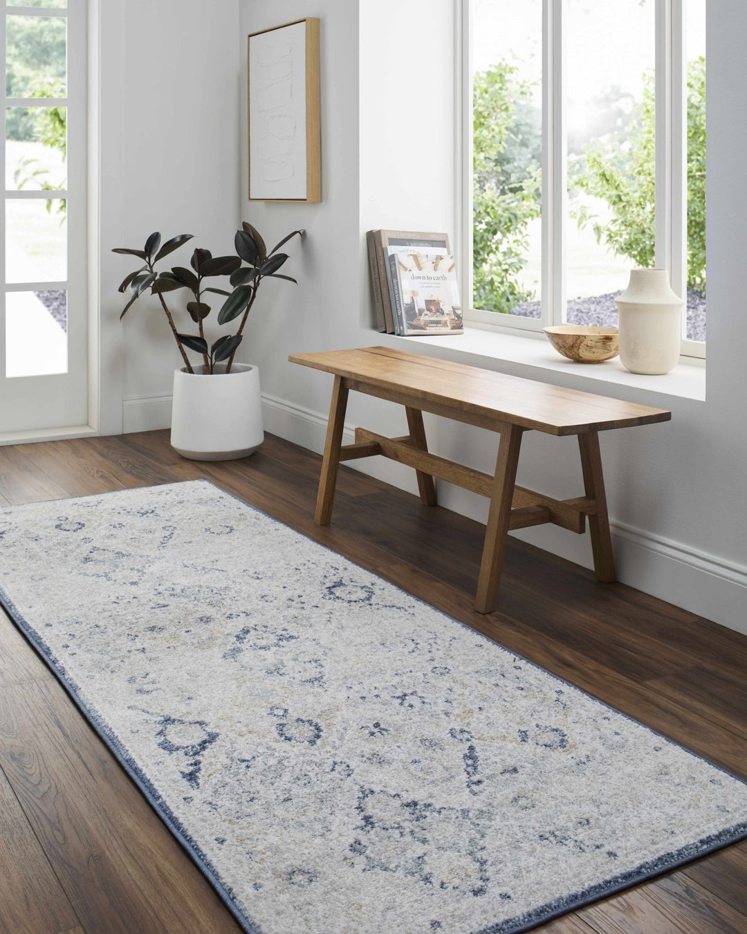 Valin Blue Traditional Washed Out Style Rug - The Rug Decor