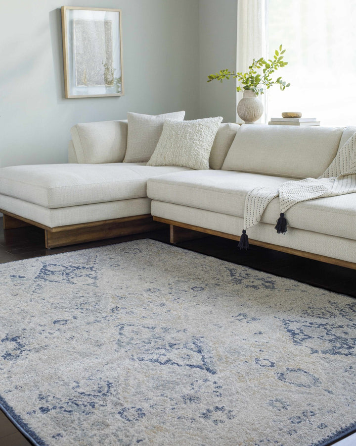 Valin Blue Traditional Washed Out Style Rug - The Rug Decor