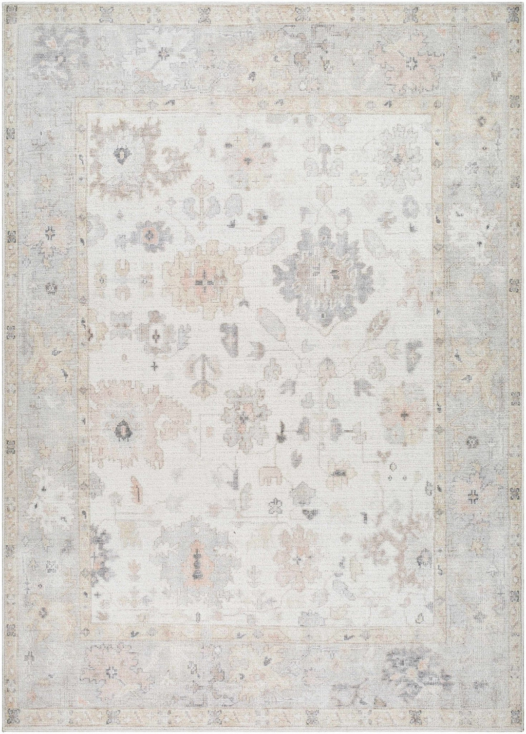 Valko Traditional Style Beige And Gray Area Rug - The Rug Decor